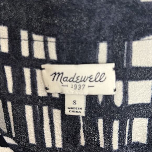 Madewell Navy and Cream Geometric Pattern Jumpsuit Women's S - Picture 2 of 5